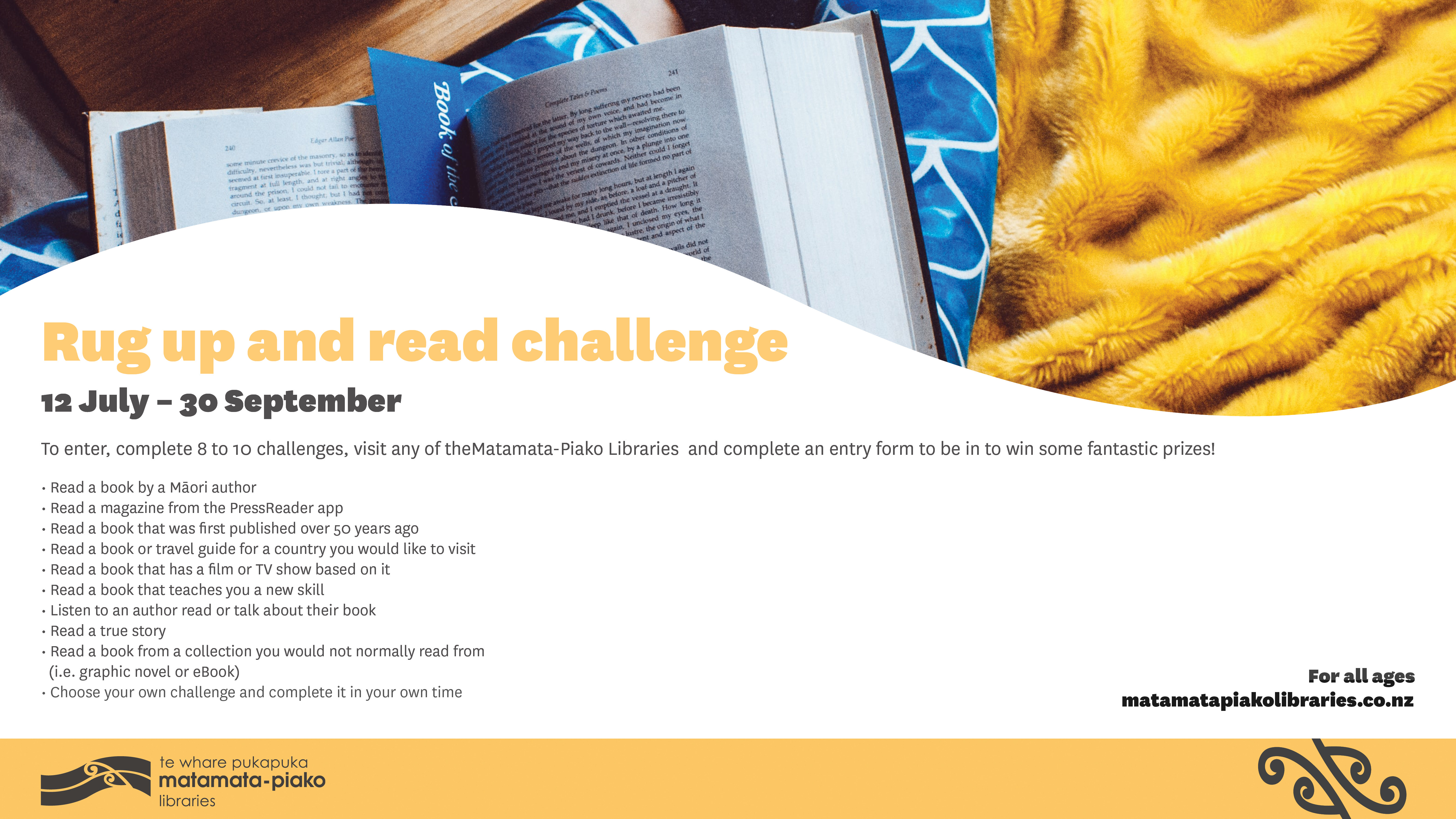 Rug up and read challenge - Read a book by a Māori author