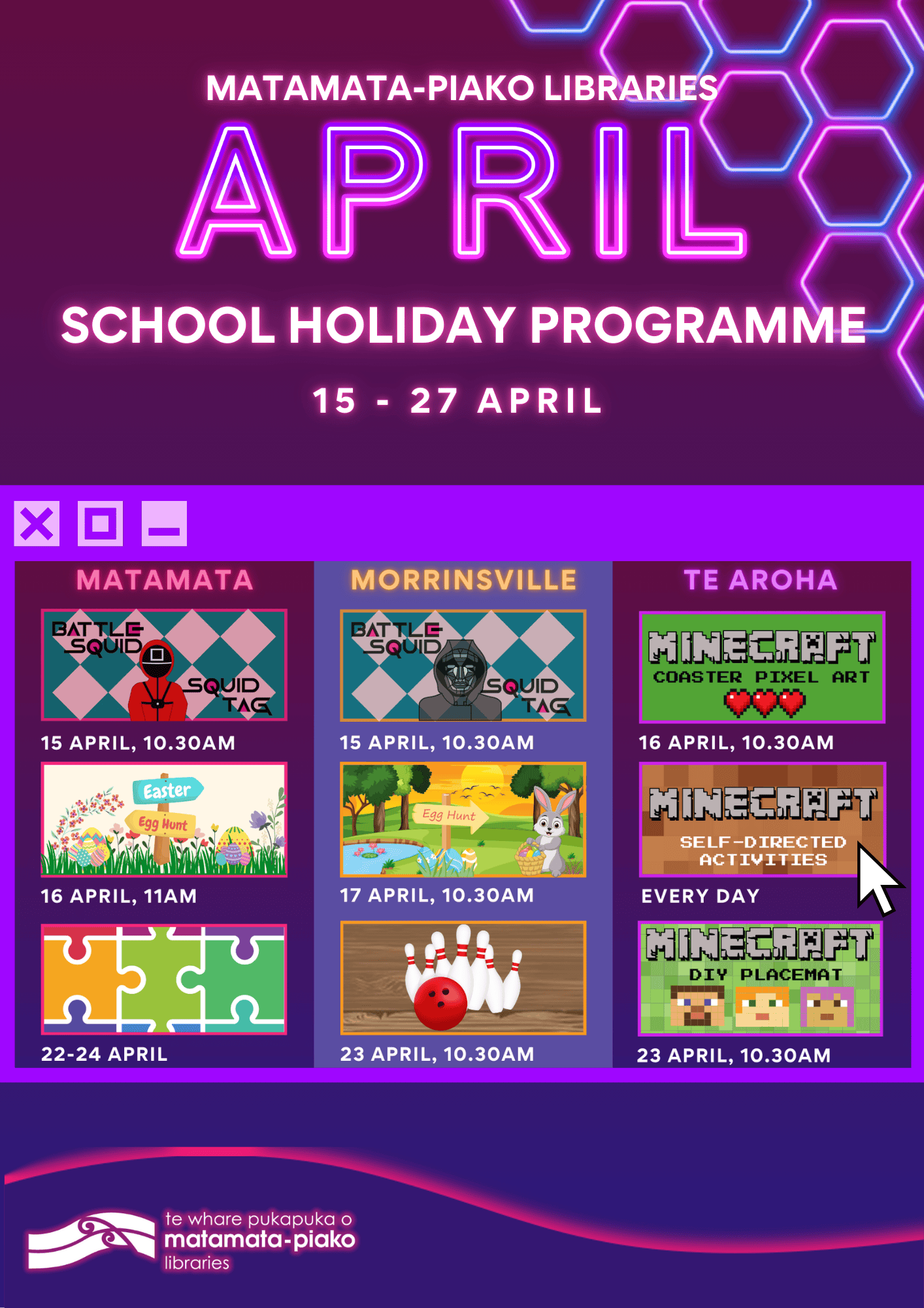 April Holiday Programme Poster