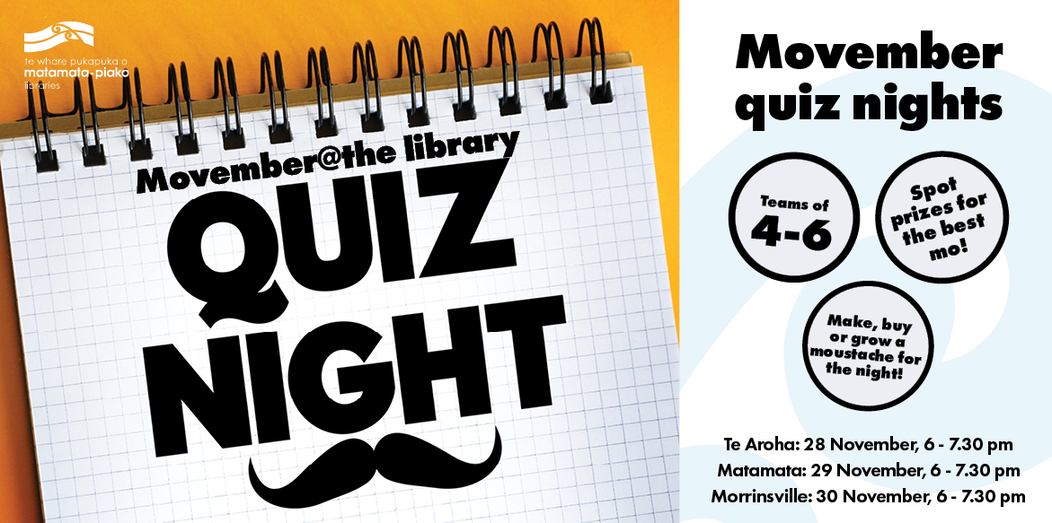 cover image for Movember quiz nights at the library