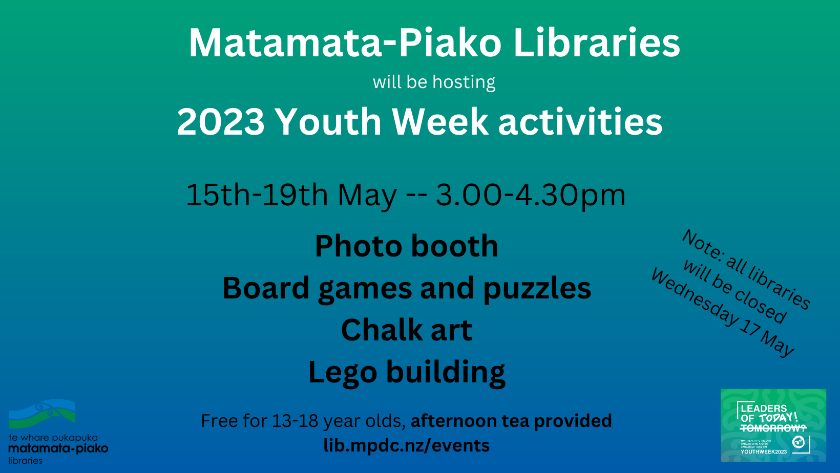 Matamata Piako youth week poster
